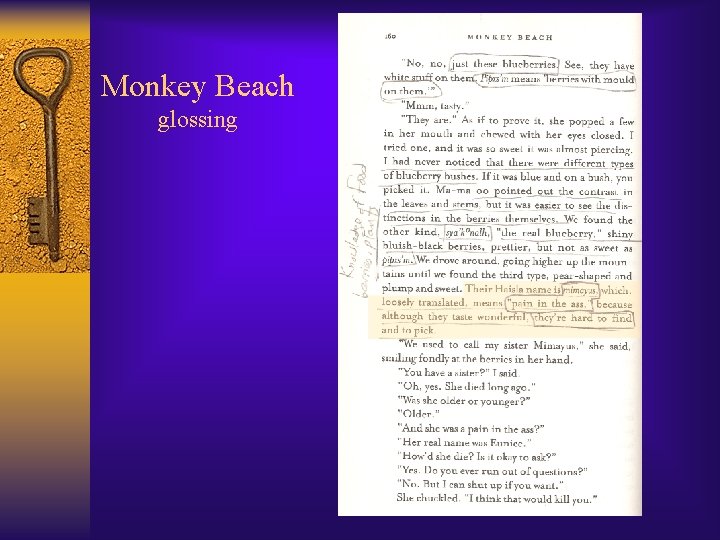 Monkey Beach glossing 