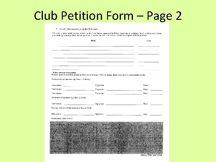 Club Petition Form – Page 2 