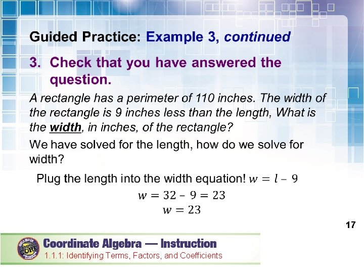  17 1. 1. 1: Identifying Terms, Factors, and Coefficients 