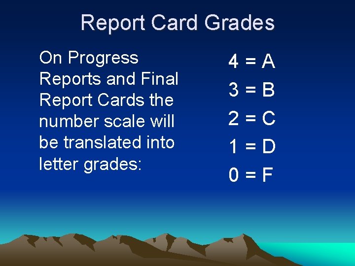 Report Card Grades On Progress Reports and Final Report Cards the number scale will