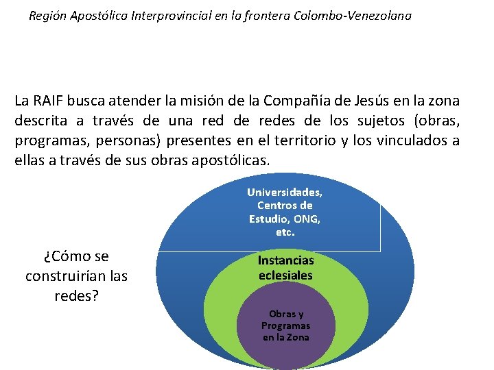 Región Apostólica Interprovincial en la frontera Colombo-Venezolana La RAIF busca atender la misión de