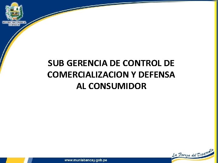 SUB GERENCIA DE CONTROL DE COMERCIALIZACION Y DEFENSA AL CONSUMIDOR 