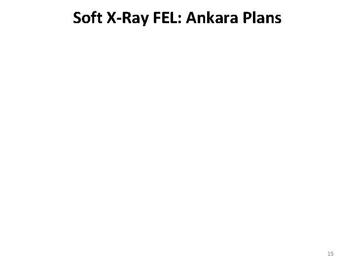 Soft X-Ray FEL: Ankara Plans 15 