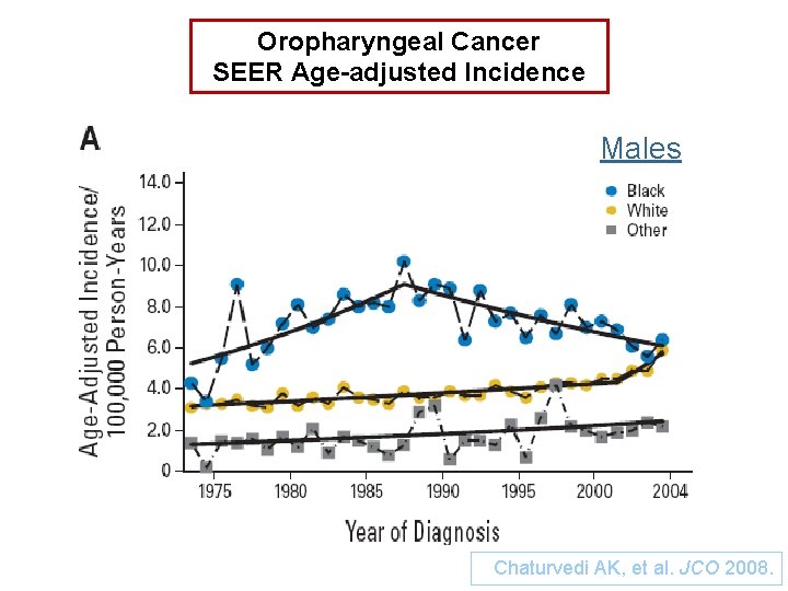 Oropharyngeal Cancer SEER Age-adjusted Incidence Males Chaturvedi AK, et al. JCO 2008. 