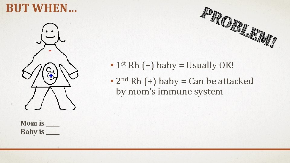 BUT WHEN… PR OB LEM • 1 st Rh (+) baby = Usually OK!