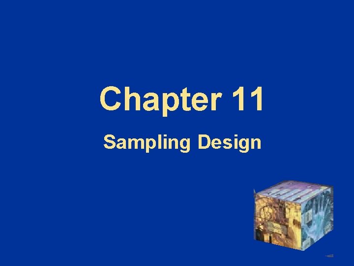 Chapter 11 Sampling Design 
