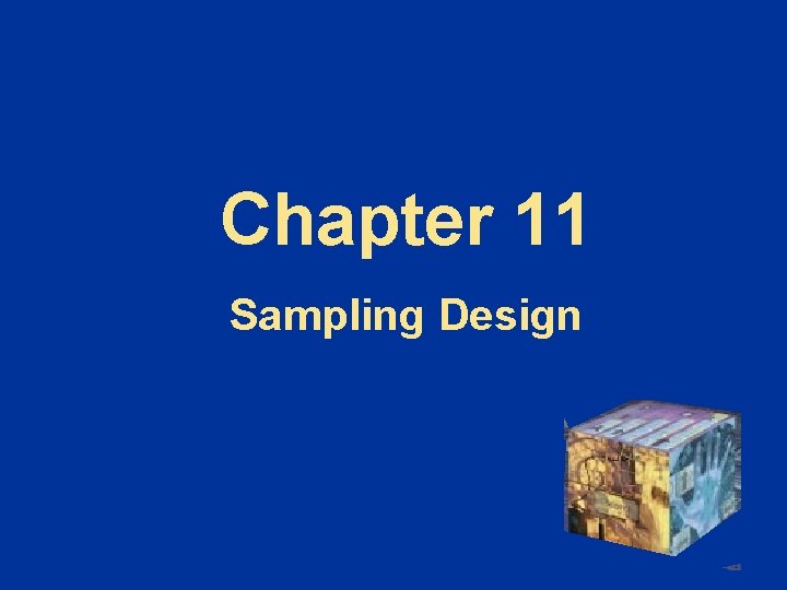 Chapter 11 Sampling Design Chapter 11 Sampling Design