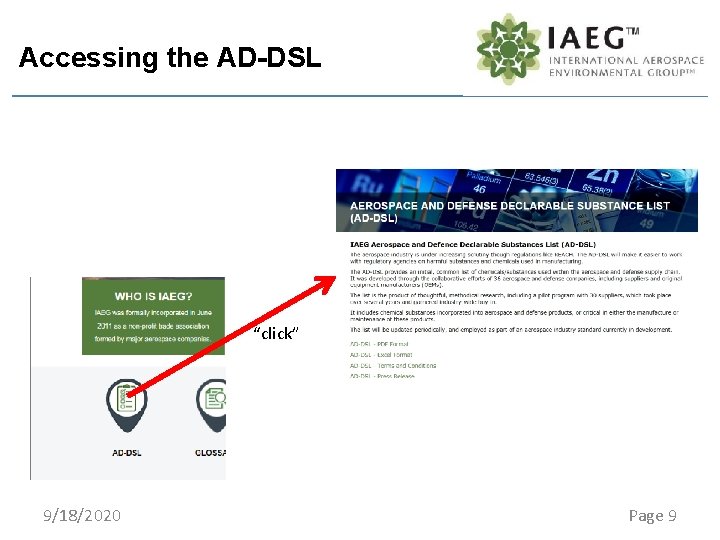 Accessing the AD-DSL “click” 9/18/2020 Page 9 