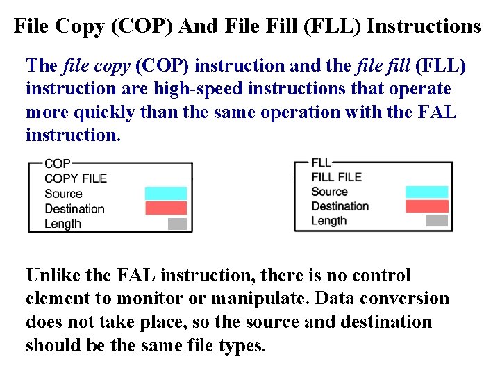 File Copy (COP) And File Fill (FLL) Instructions The file copy (COP) instruction and File Copy (COP) And File Fill (FLL) Instructions The file copy (COP) instruction and