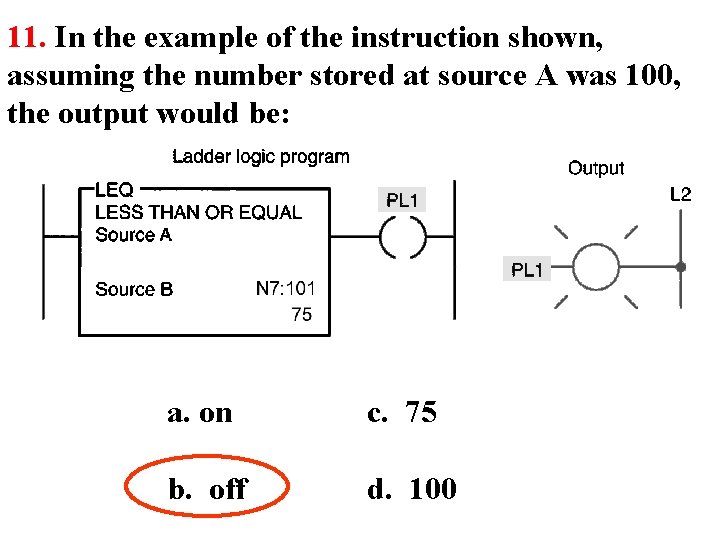 11. In the example of the instruction shown, assuming the number stored at source