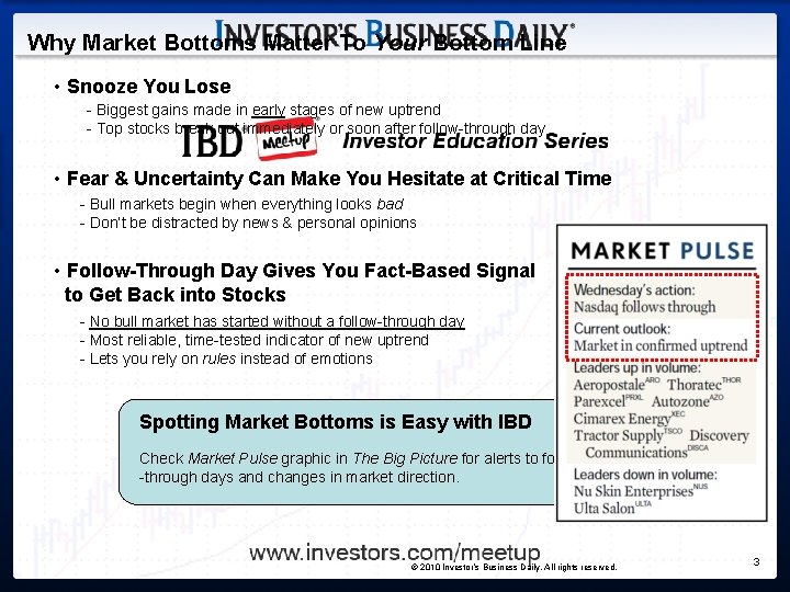 Why Market Bottoms Matter To Your Bottom Line • Snooze You Lose - Biggest