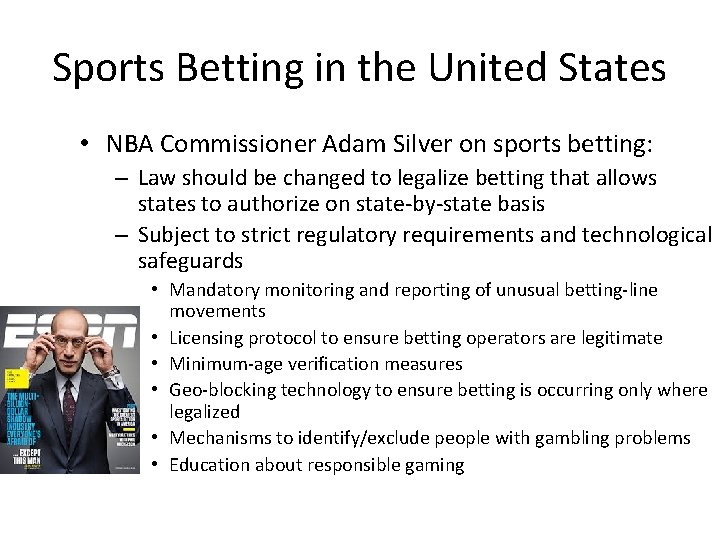Sports Betting in the United States • NBA Commissioner Adam Silver on sports betting: