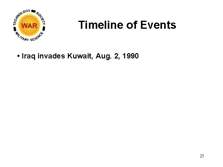 Timeline of Events • Iraq invades Kuwait, Aug. 2, 1990 25 