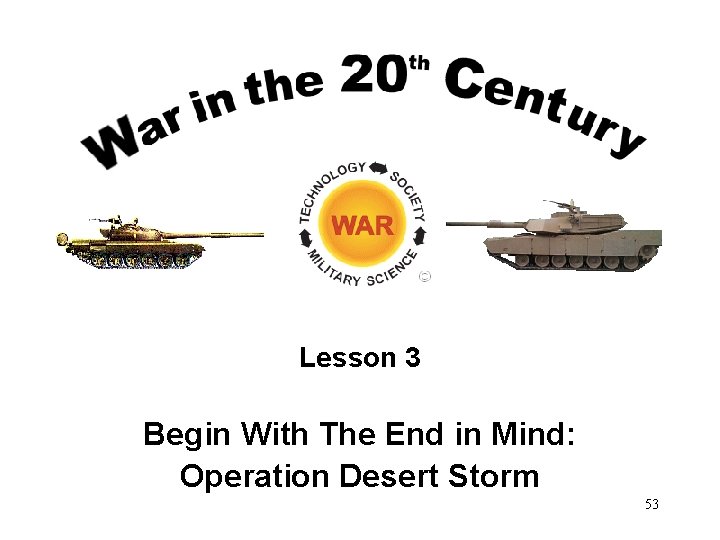 Lesson 3 Begin With The End in Mind: Operation Desert Storm 53 