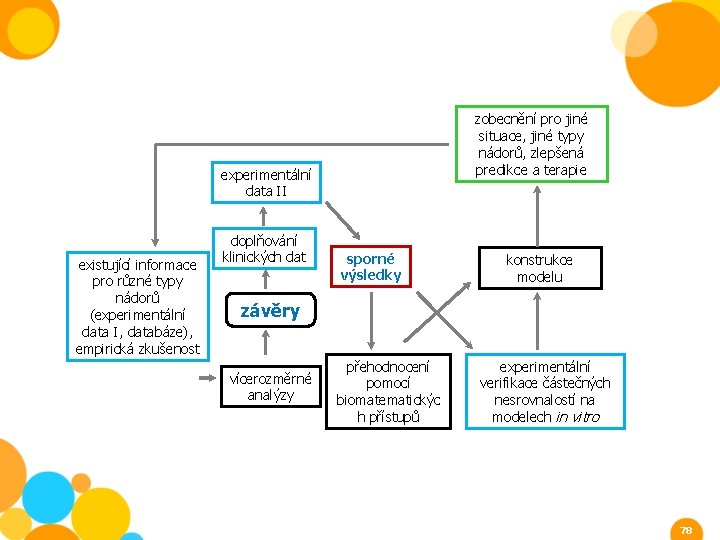 zobecnění pro jiné situace, jiné typy nádorů, zlepšená predikce a terapie experimentální data II