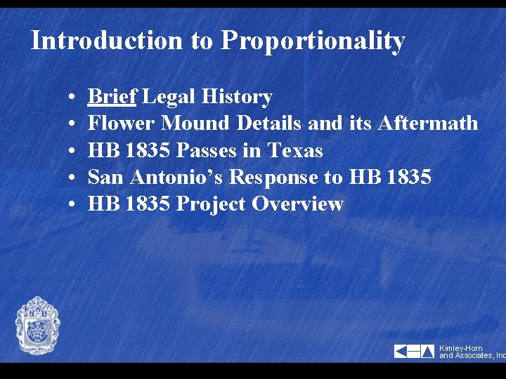 Introduction to Proportionality • • • Brief Legal History Flower Mound Details and its