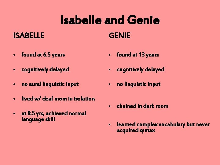 Isabelle and Genie ISABELLE GENIE • found at 6. 5 years • found at