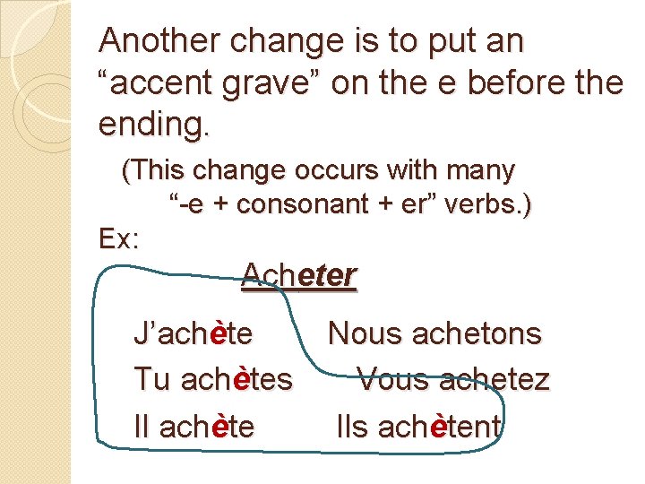 Another change is to put an “accent grave” on the e before the ending.