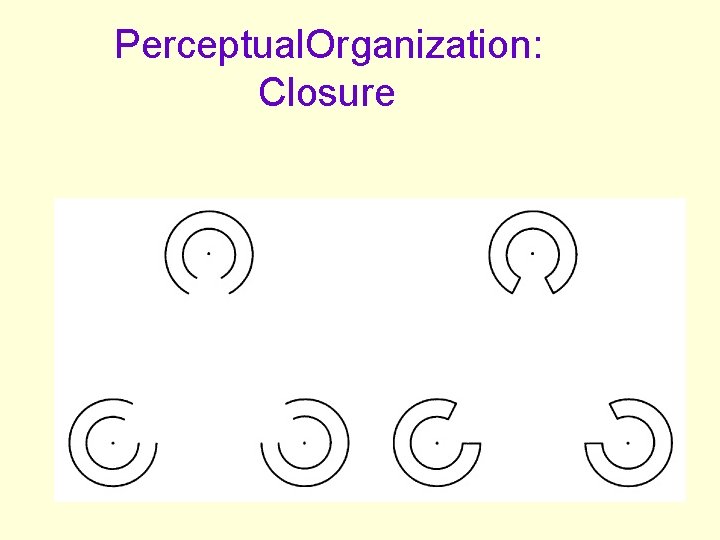 Perceptual. Organization: Closure Gestalt § grouping principles are at work here. 