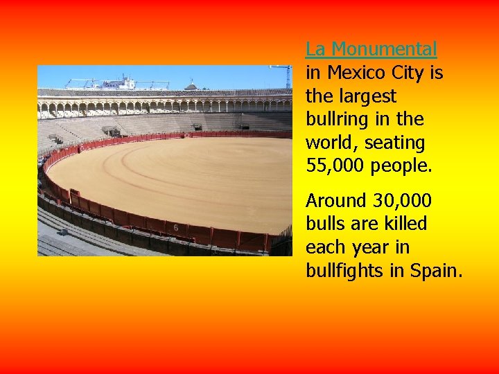 La Monumental in Mexico City is the largest bullring in the world, seating 55,