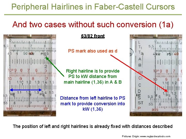 Peripheral Hairlines in Faber-Castell Cursors And two cases without such conversion (1 a) 63/82