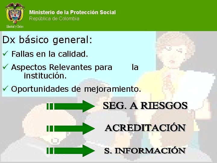 Ministerio de la Protección Social República de Colombia Dx básico general: ü Fallas en