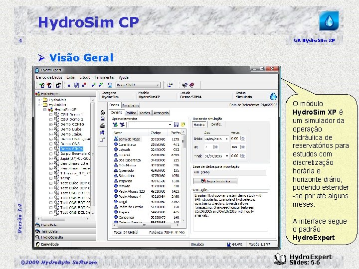 Hydro. Sim CP 4 GR Hydro. Sim XP Versão 1. 4 Ø Visão Geral