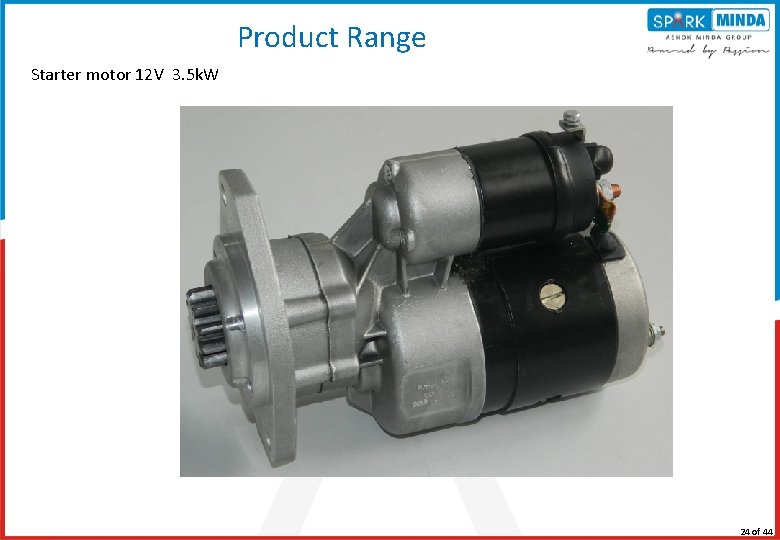 Product Range Starter motor 12 V 3. 5 k. W 11/3/2020 24 of 44
