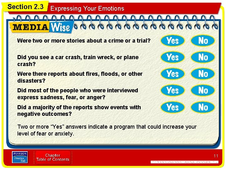 Section 2. 3 Expressing Your Emotions Were two or more stories about a crime