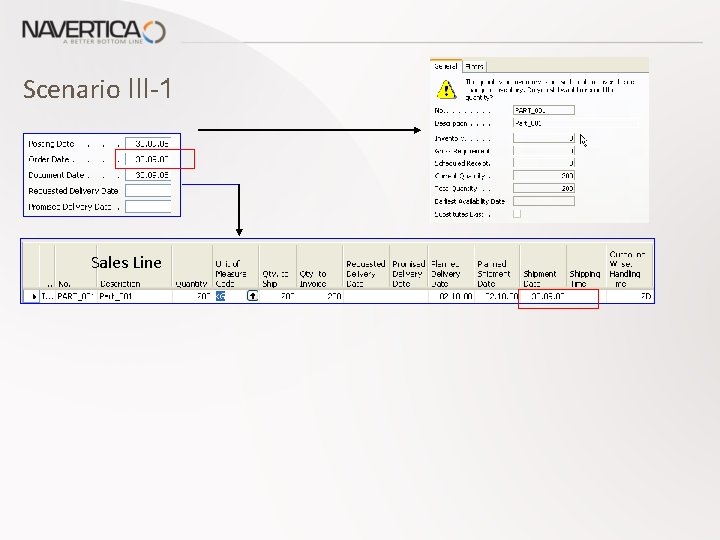 Scenario III-1 Sales Line 