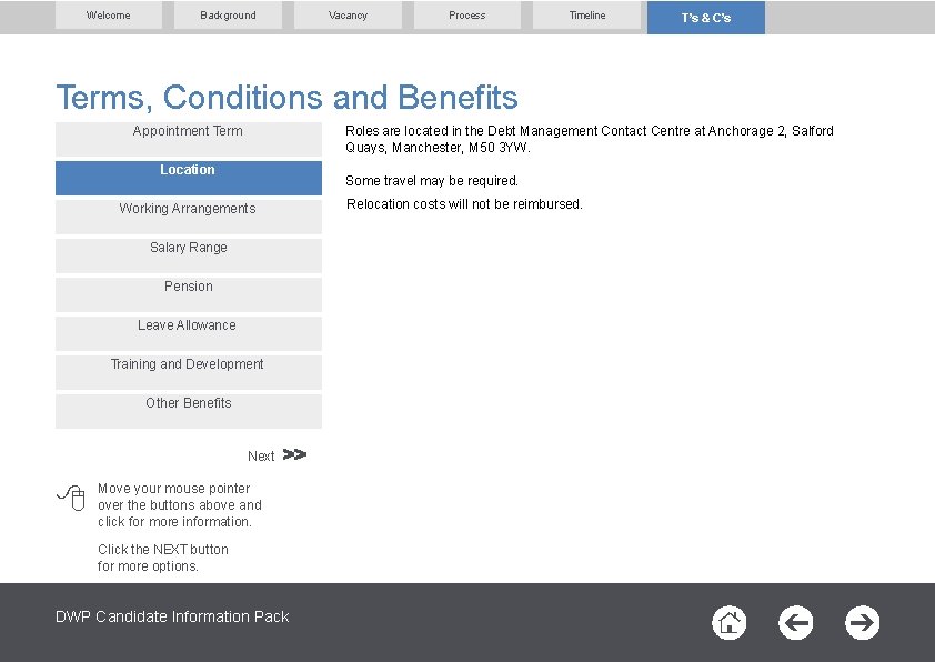 Welcome Background Vacancy Process Timeline T’s & C’s Terms, Conditions and Benefits Roles are Welcome Background Vacancy Process Timeline T’s & C’s Terms, Conditions and Benefits Roles are