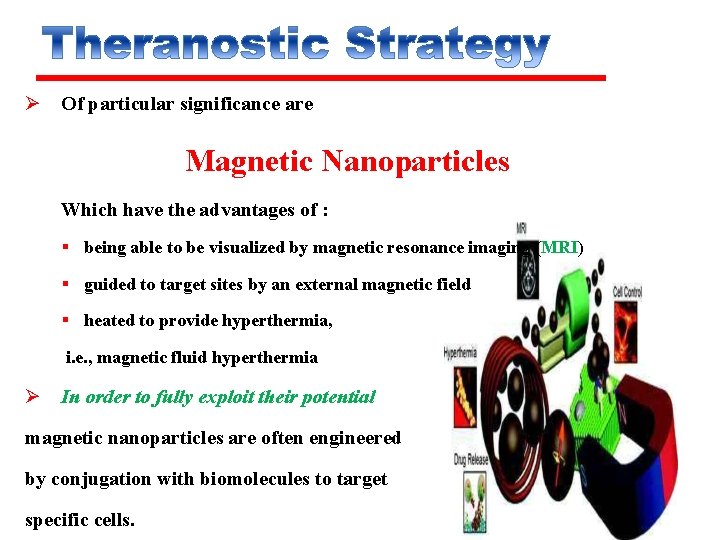 Ø Of particular significance are Magnetic Nanoparticles Which have the advantages of : §