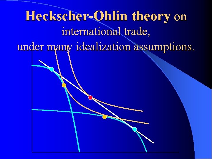 Heckscher-Ohlin theory on international trade, under many idealization assumptions. 