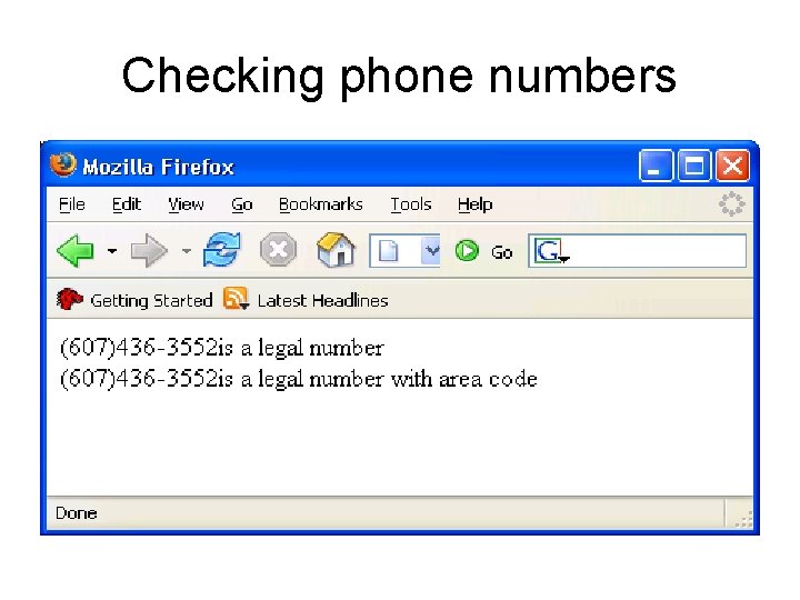 Checking phone numbers 