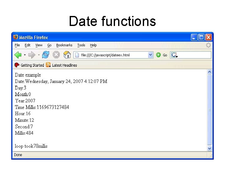 Date functions 