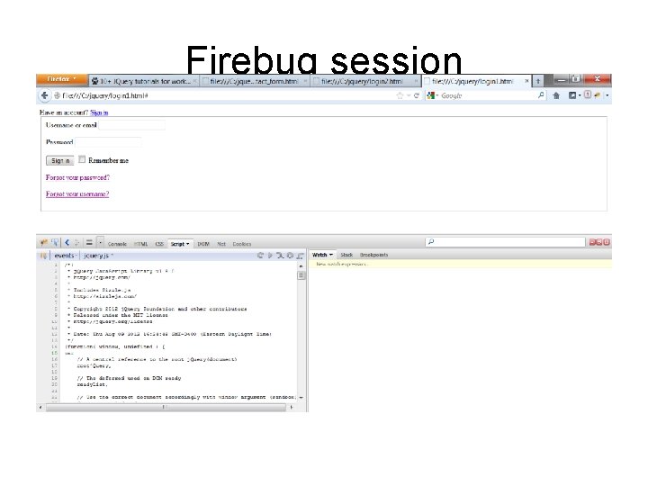 Firebug session 