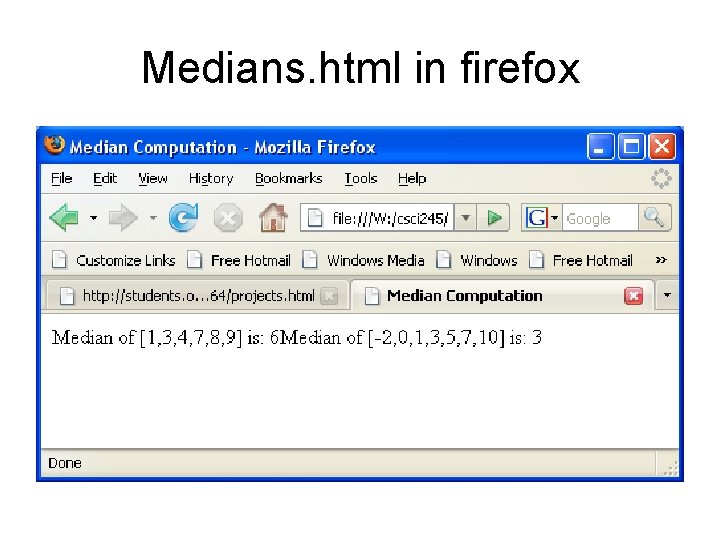 Medians. html in firefox 