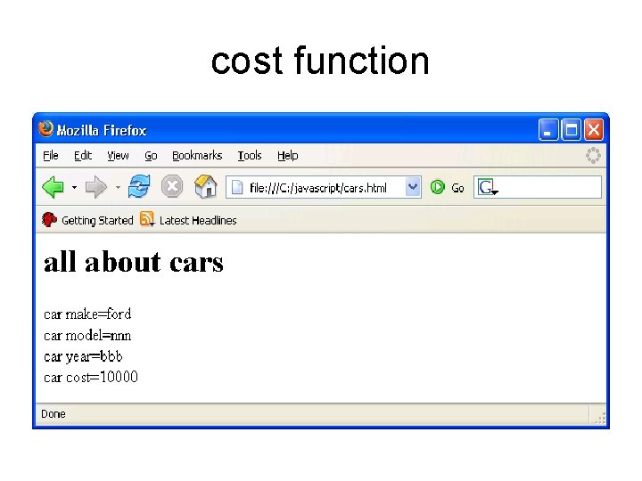 cost function 
