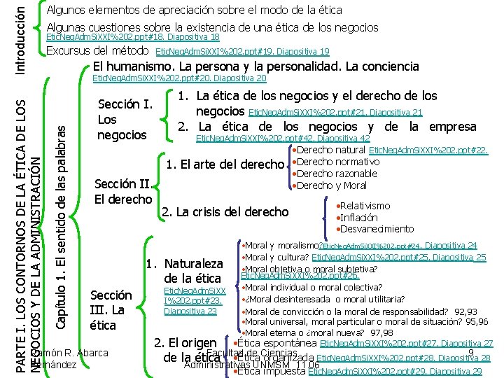 Introducción Algunos elementos de apreciación sobre el modo de la ética Algunas cuestiones sobre