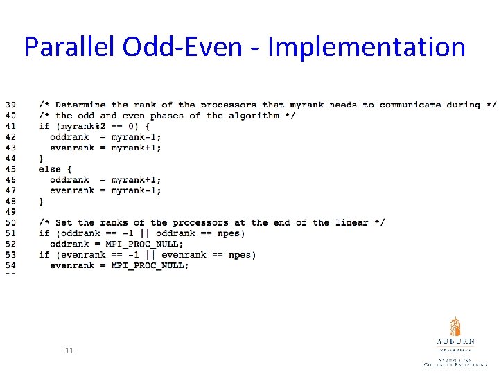 Parallel Odd-Even - Implementation 11 