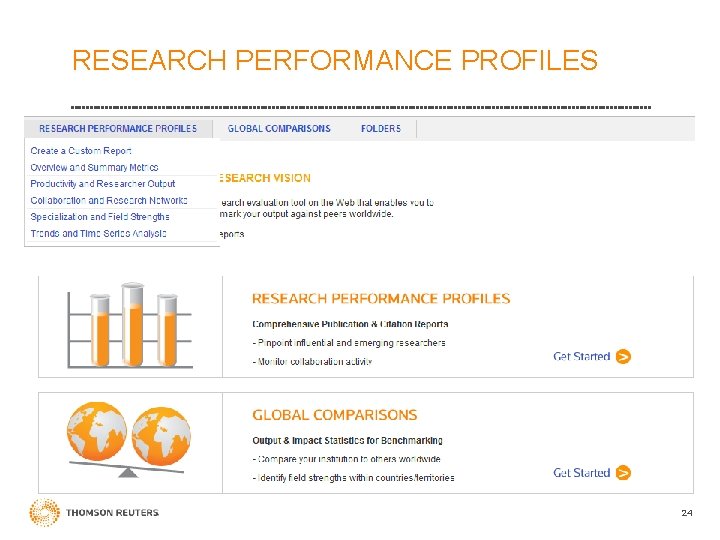 RESEARCH PERFORMANCE PROFILES 24 