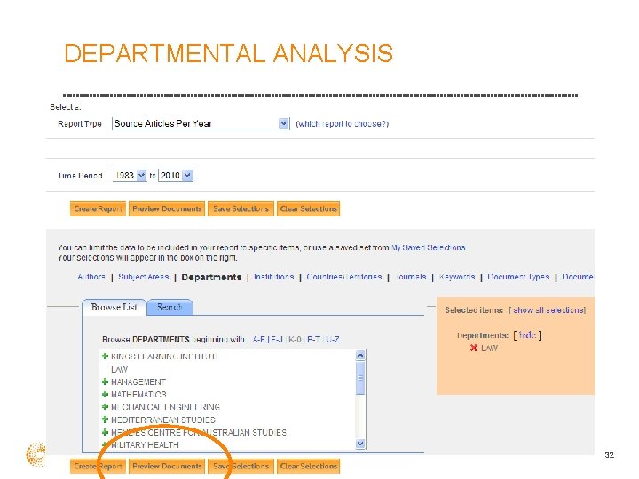 DEPARTMENTAL ANALYSIS 32 