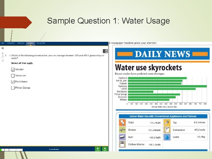 Sample Question 1: Water Usage 