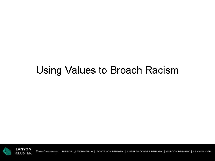 Using Values to Broach Racism 