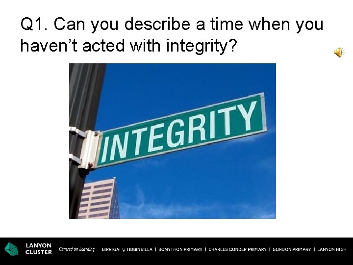 Q 1. Can you describe a time when you haven’t acted with integrity? 