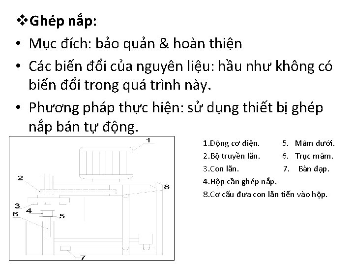 v. Ghép nắp: • Mục đích: bảo quản & hoàn thiện • Các biến