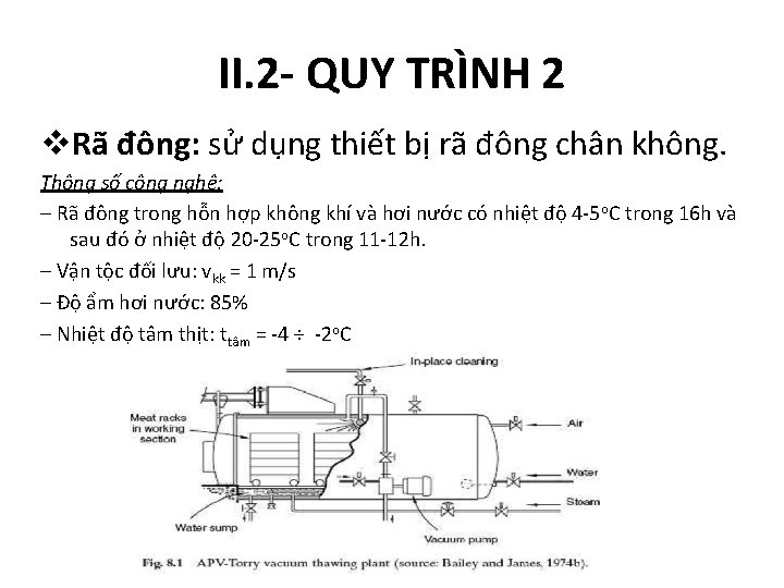 II. 2 - QUY TRÌNH 2 v. Rã đông: sử dụng thiết bị rã