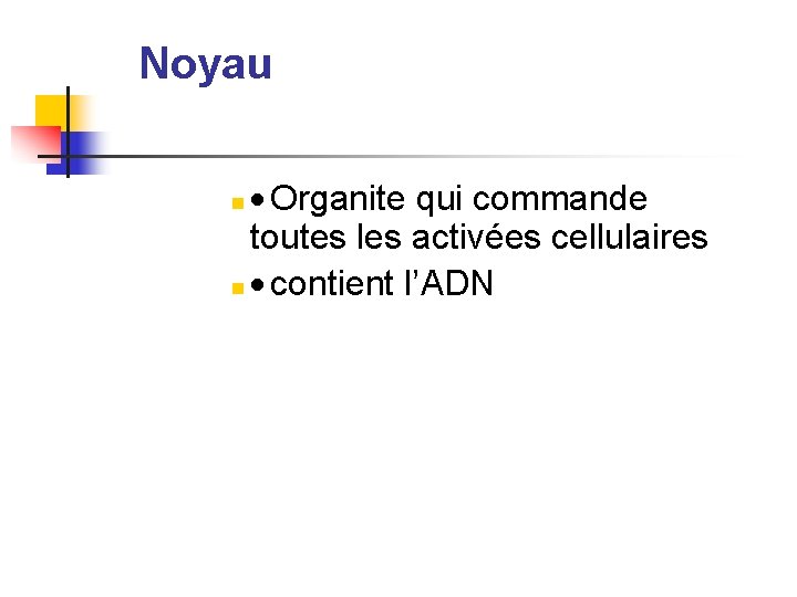 Noyau Organite qui commande toutes les activées cellulaires n contient l’ADN n 