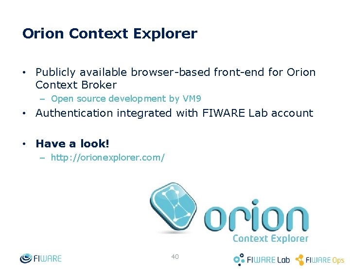 Orion Context Explorer • Publicly available browser-based front-end for Orion Context Broker – Open
