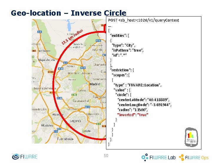 Geo-location – Inverse Circle km 5. 3 iu rad s POST <cb_host>: 1026/v 1/query.